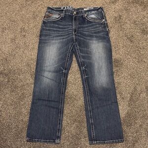 Ariat Men’s M4 Size 38 X 34 Lowrise Boot 100% Cotton Denim Western Style Jeans